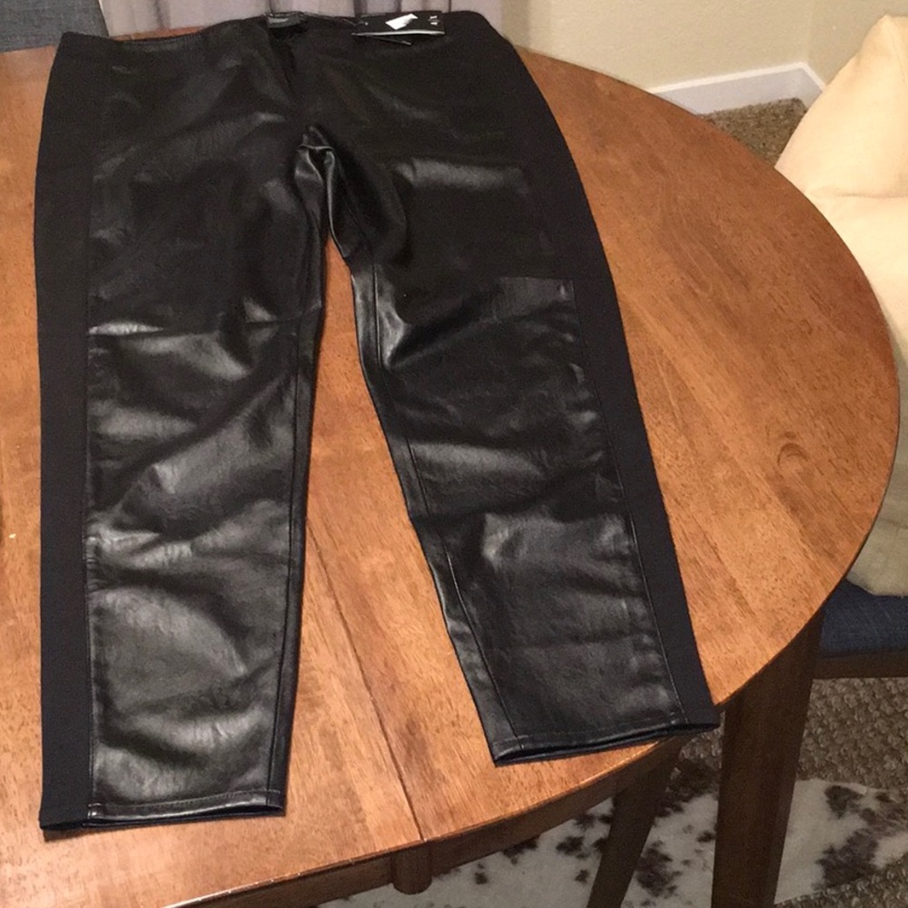 Faux leather trouser